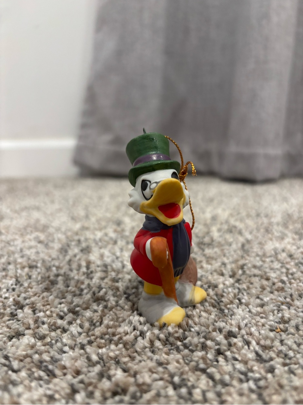 Vintage Disney Uncle Scrooge McDuck Figurine Christmas Ornament Made in Japan